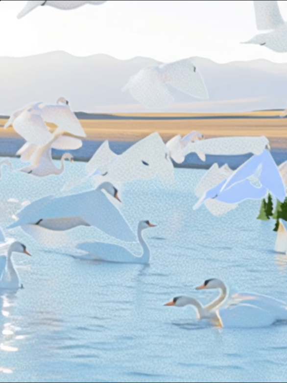 Swans in the Gobi crossing Asia