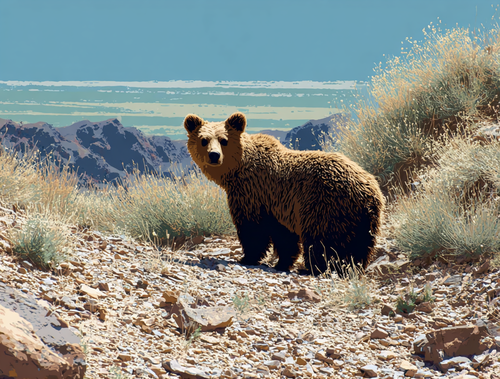 Gobi bear in the Gobi in Asia